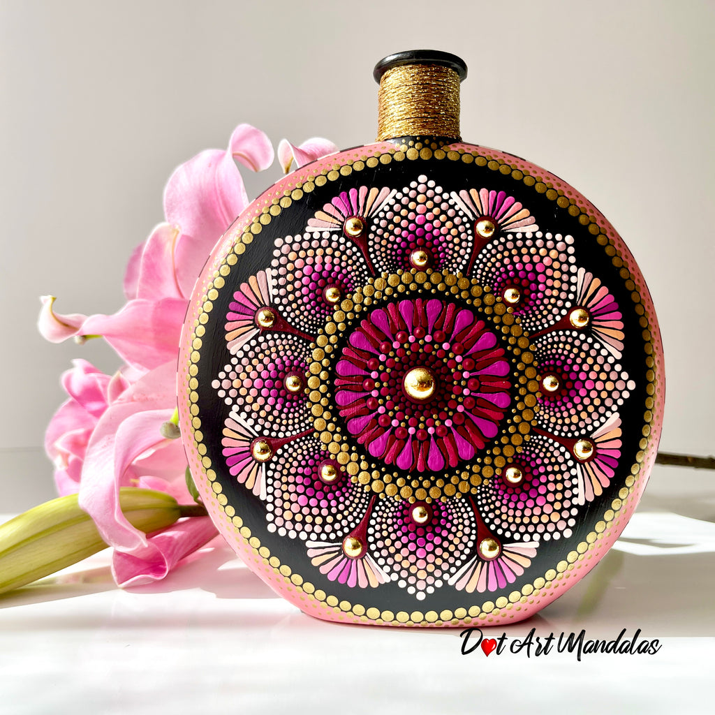 Pink Flower Checker Mandala