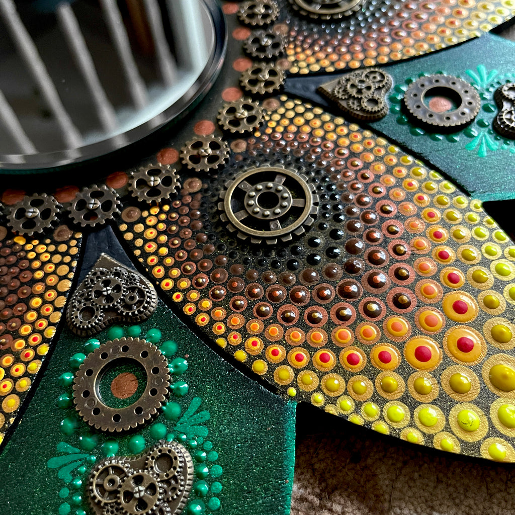 Steampunk Sunflower Mirror Wall Decor