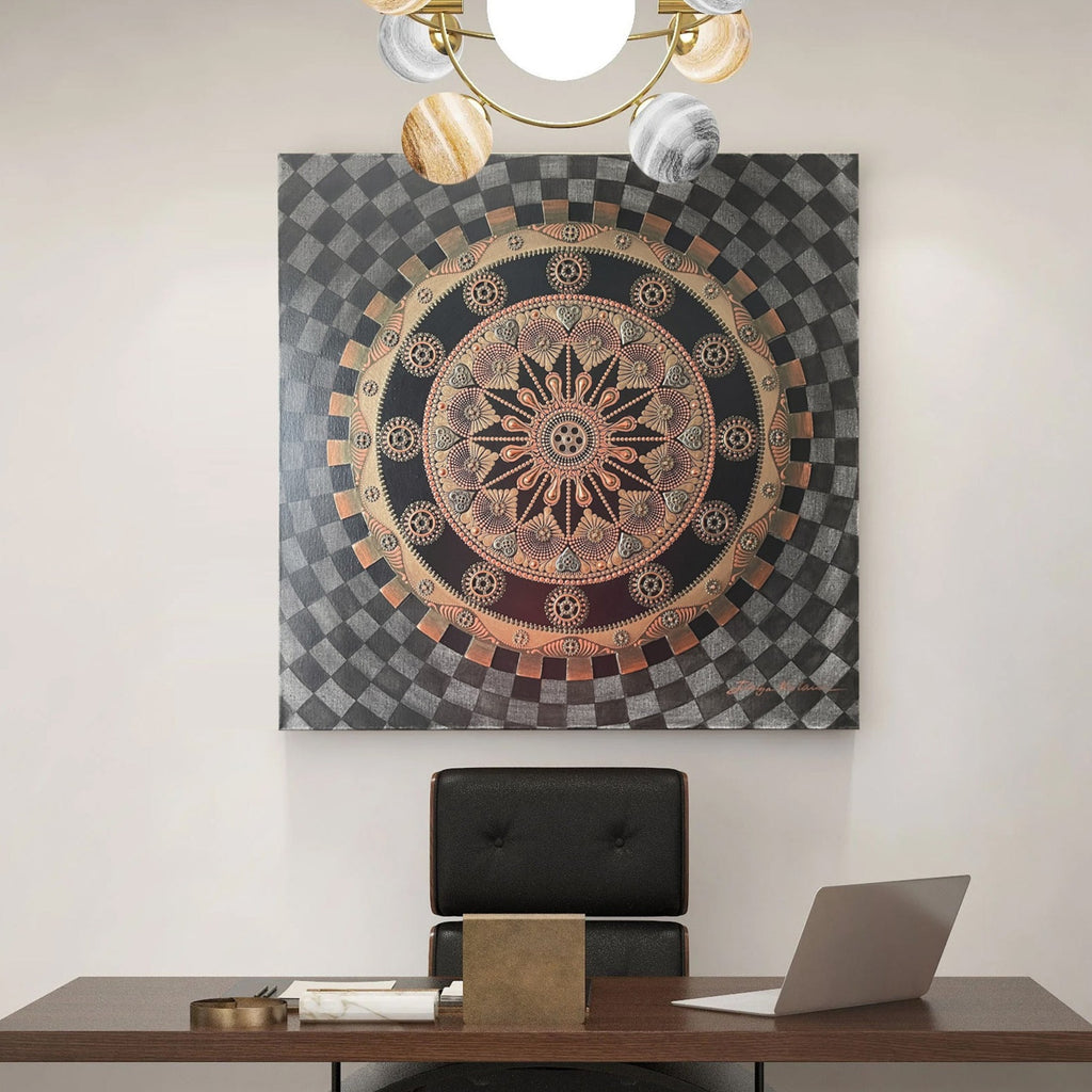 Steampunk Mandala Printed Canvas