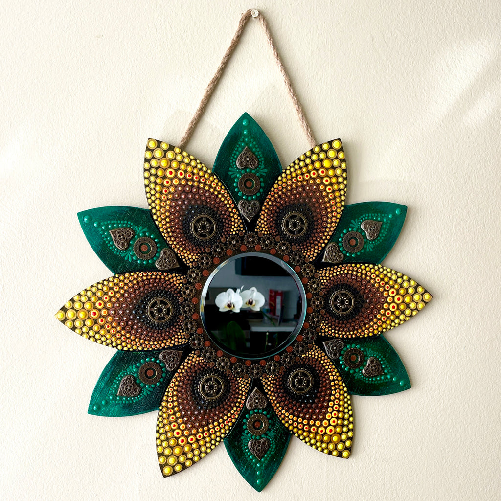 Steampunk Sunflower Mirror Wall Decor