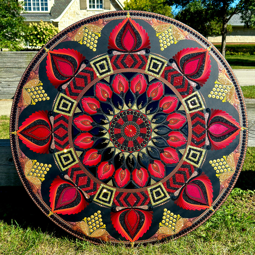 7 Wooden Mandala Stencils for Drawing and Tracing