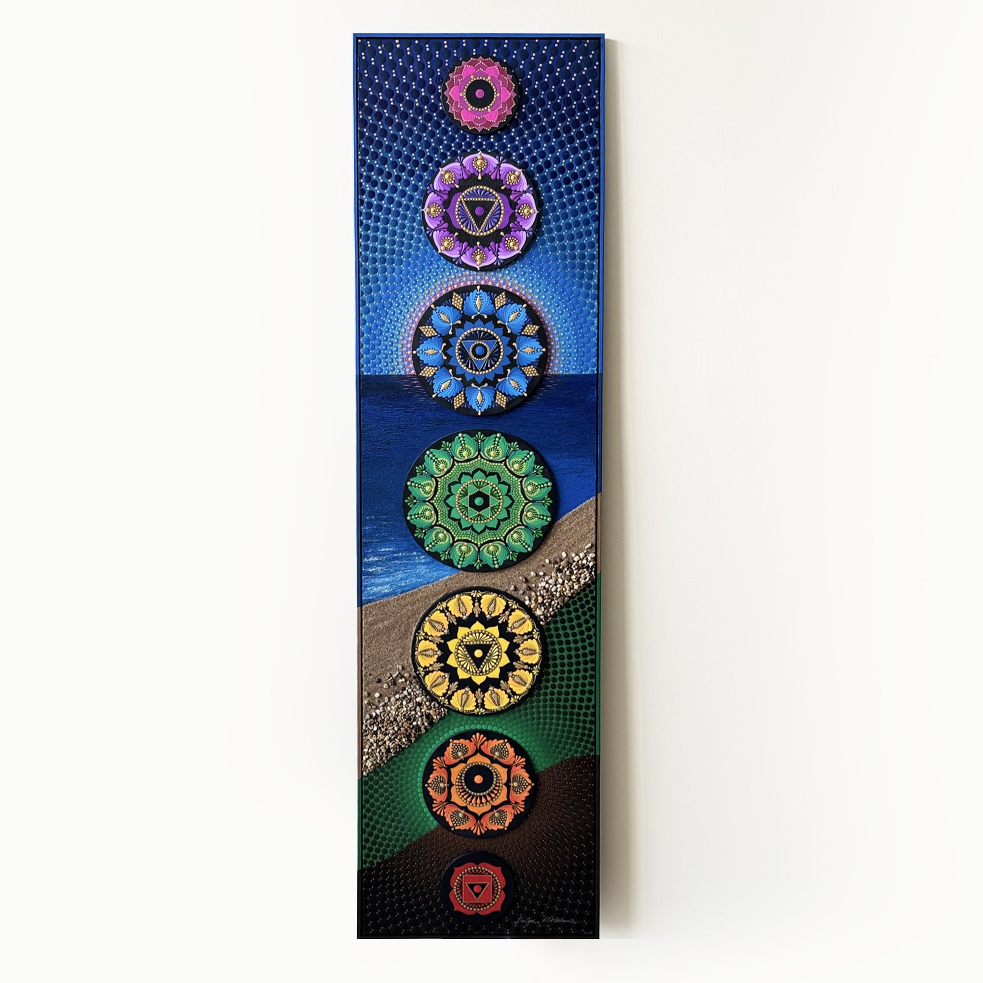 Mandala Arts Chakra Prana Banner - Decorative Wall Hanging, 6x24 Inches, Spiritual Affirmation Decor