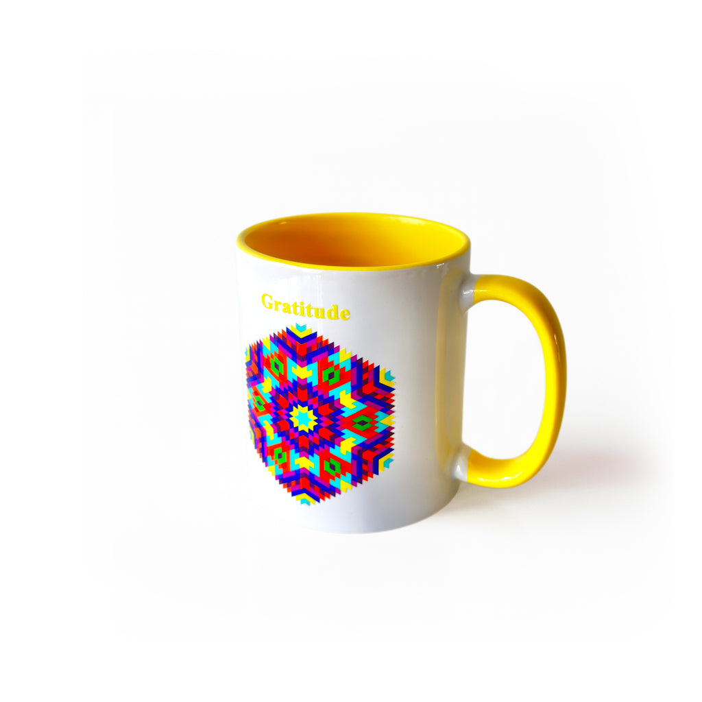 “Gratitude” Fibonacci Mandala Mug - A Unique Gift for Yourself and Your Loved Ones