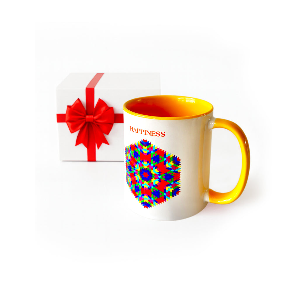 “Happiness” Fibonacci Mandala Mug - A Meaningful Gift Filled with Joy