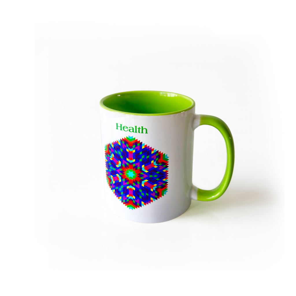 “Health” Fibonacci Mandala Mug - A Gift of Balance and Vital Energy