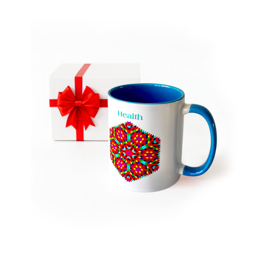 “Health” Fibonacci Mandala Mug - Harmony of Body, Mind, and Spirit