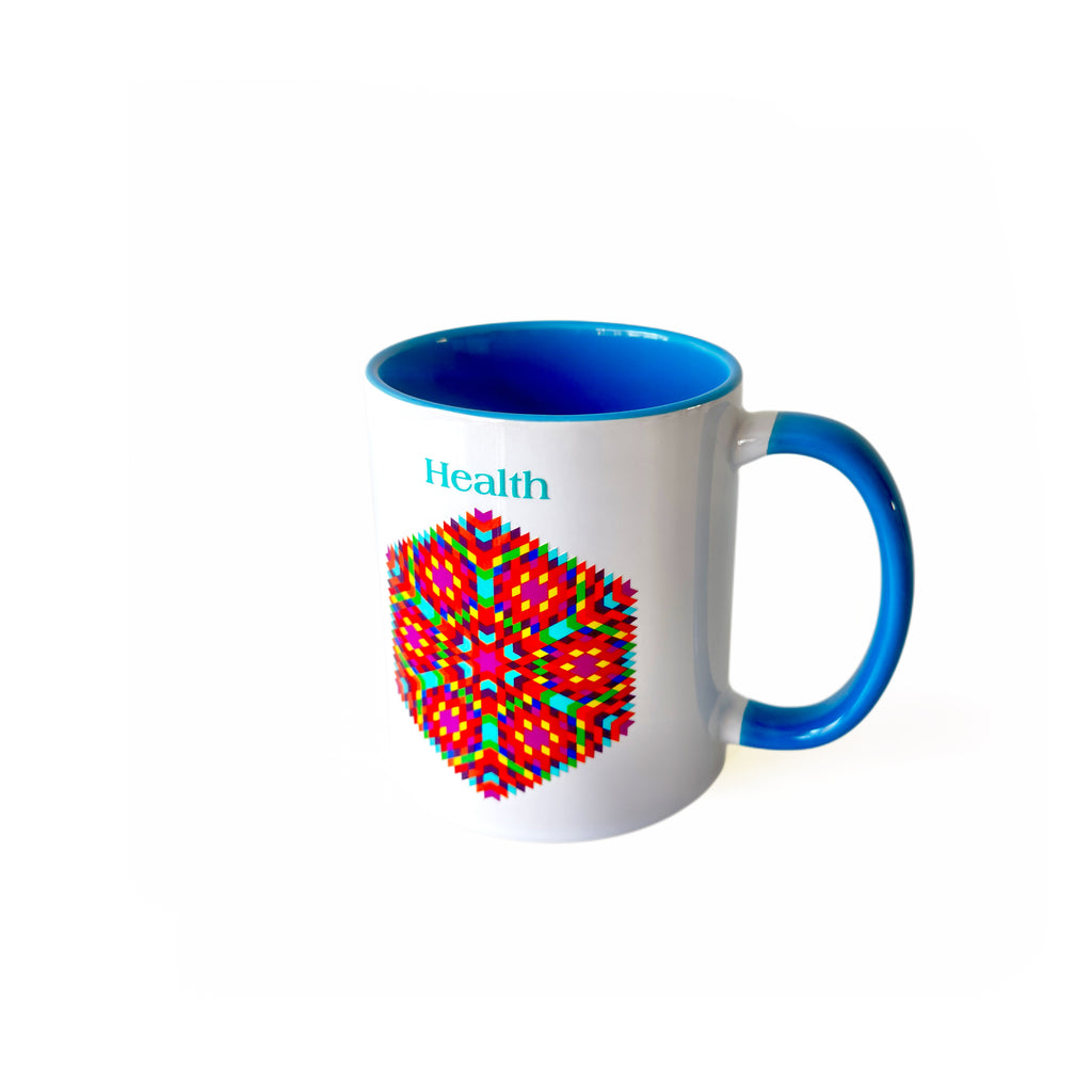“Health” Fibonacci Mandala Mug - Harmony of Body, Mind, and Spirit