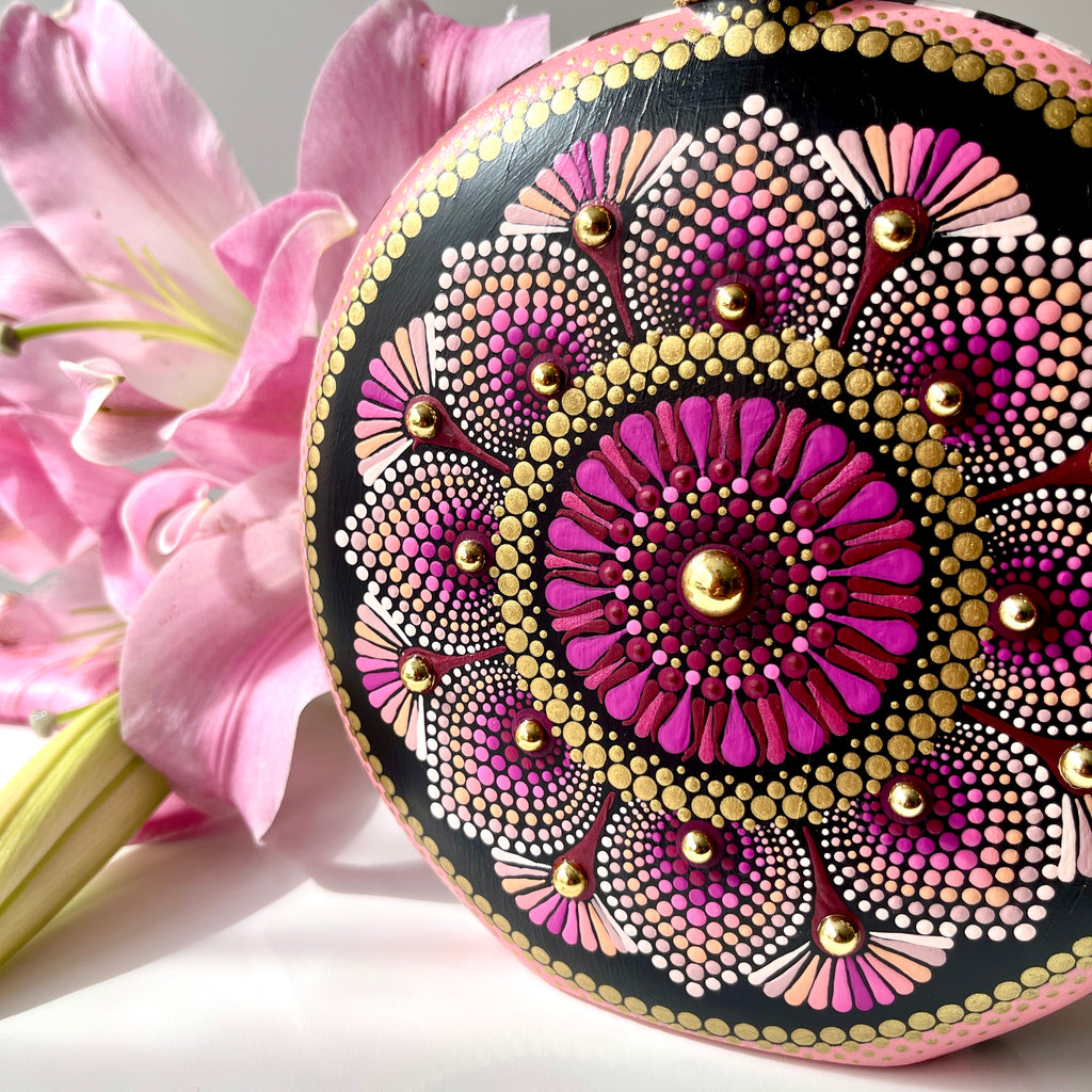 Pink Flower Checker Mandala