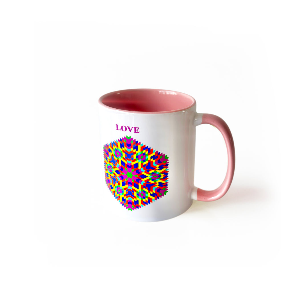 “Love” Fibonacci Mandala Mug - A Heartfelt Gift of Connection and Harmony