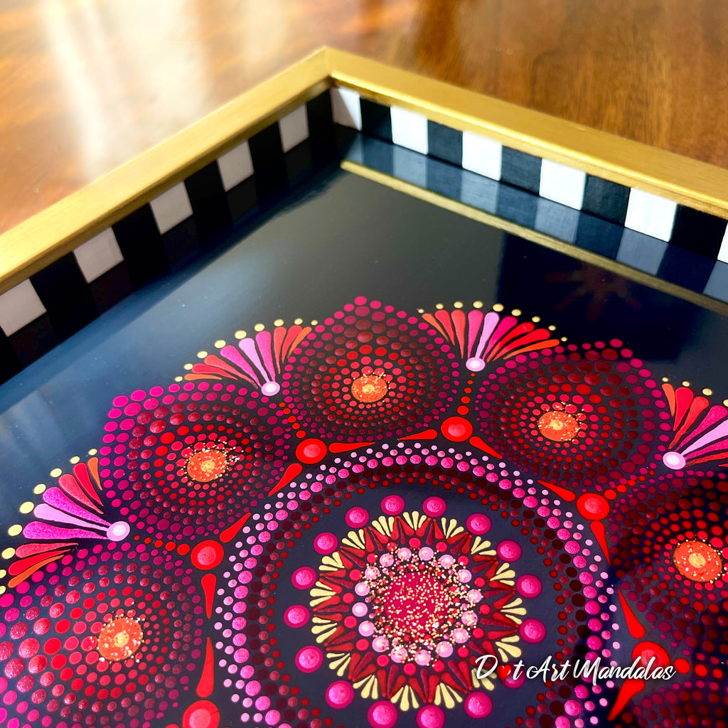 Sparkling Red Mandala Wall Decor