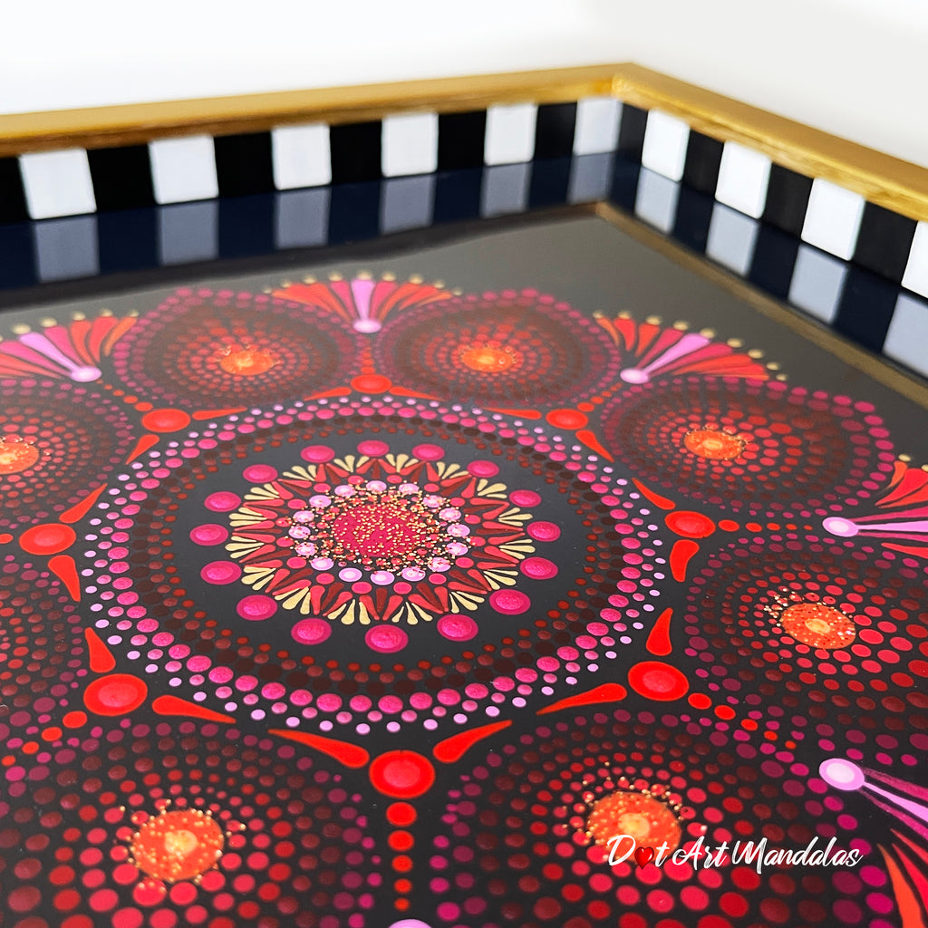 Sparkling Red Mandala Wall Decor