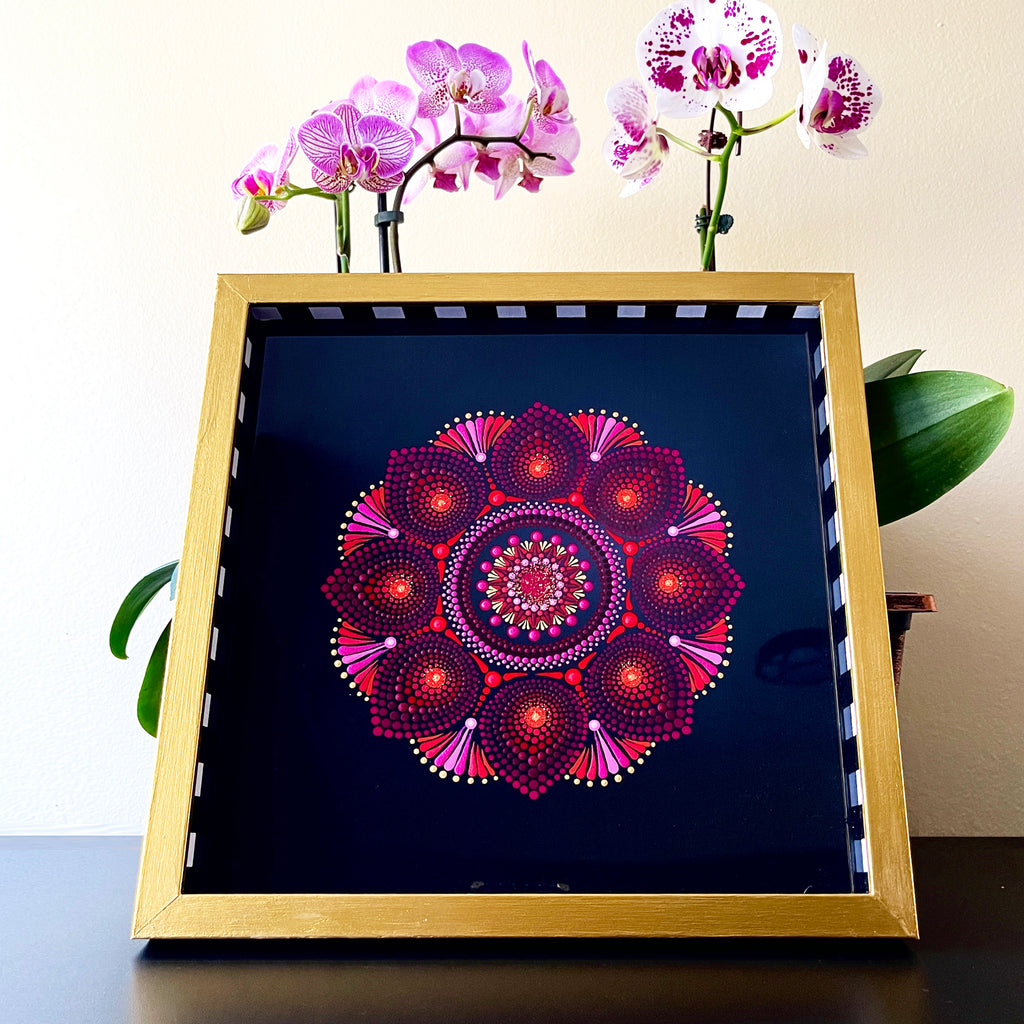 Sparkling Red Mandala Wall Decor