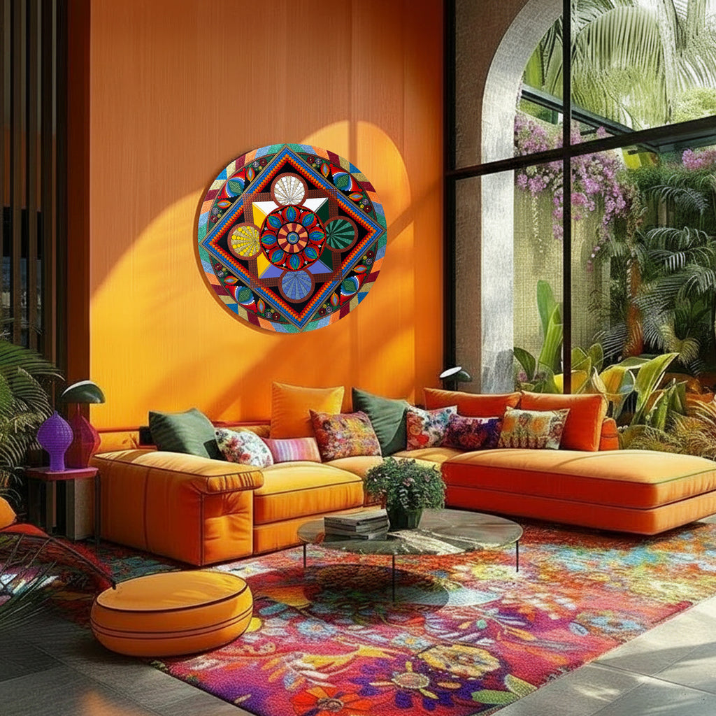 Sacred Rhythm 30" Tibetan Geometry Wall Art Decor