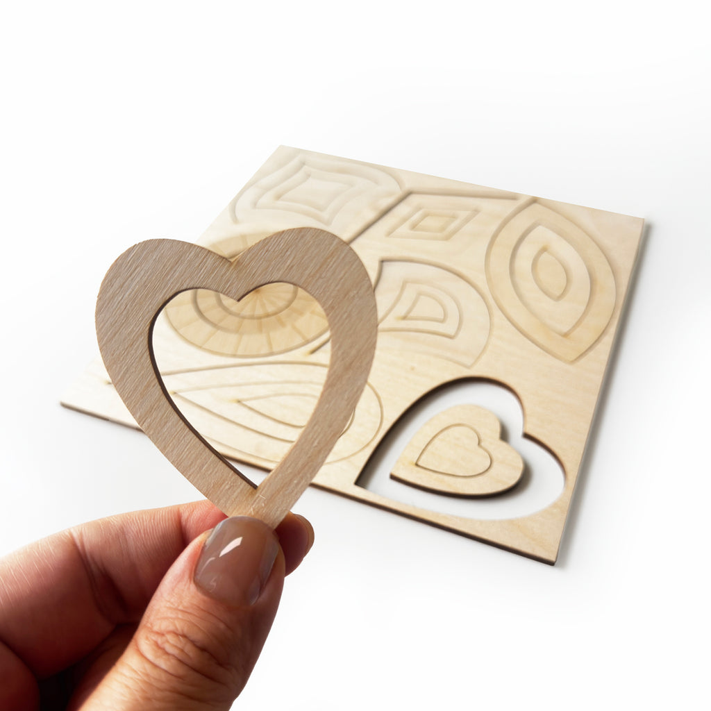 7 Wooden Mandala Stencils for Drawing and Tracing