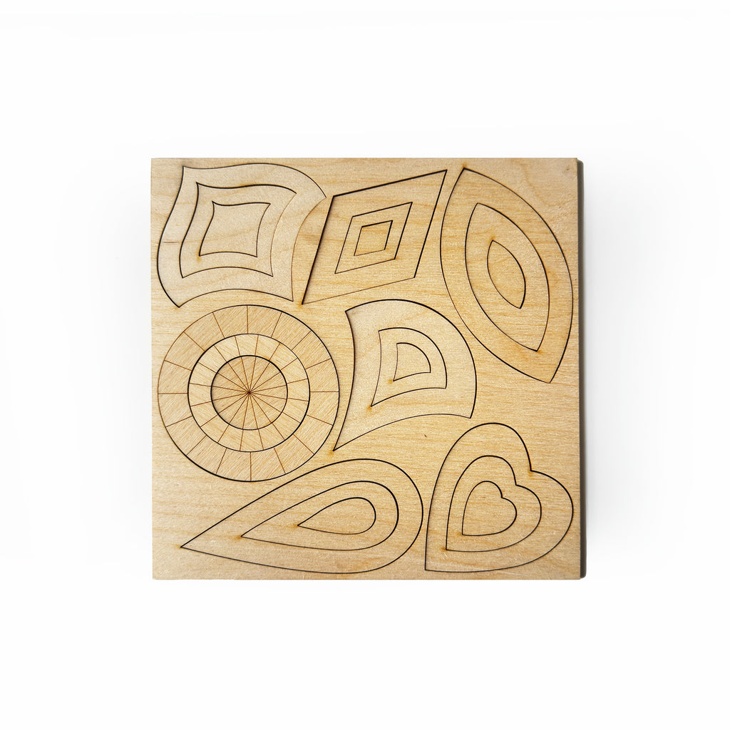 7 Wooden Mandala Stencils for Drawing and Tracing