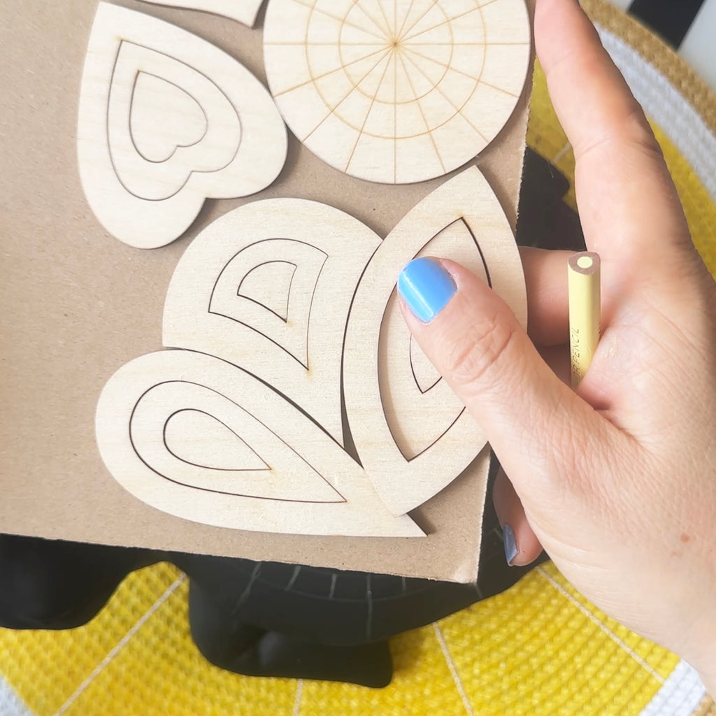 7 Wooden Mandala Stencils for Drawing and Tracing