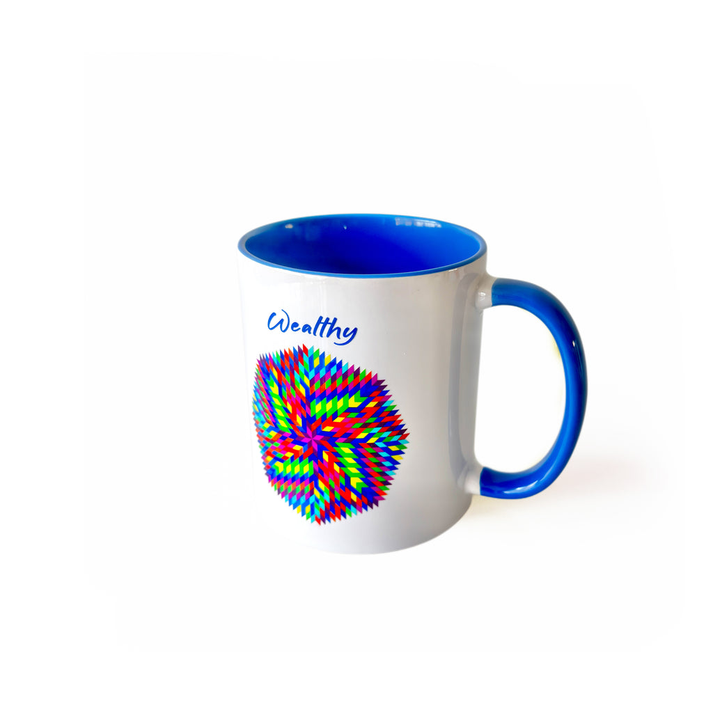 “Wealthy” Fibonacci Mandala Mug - A Gift of Abundance and Inner Harmony