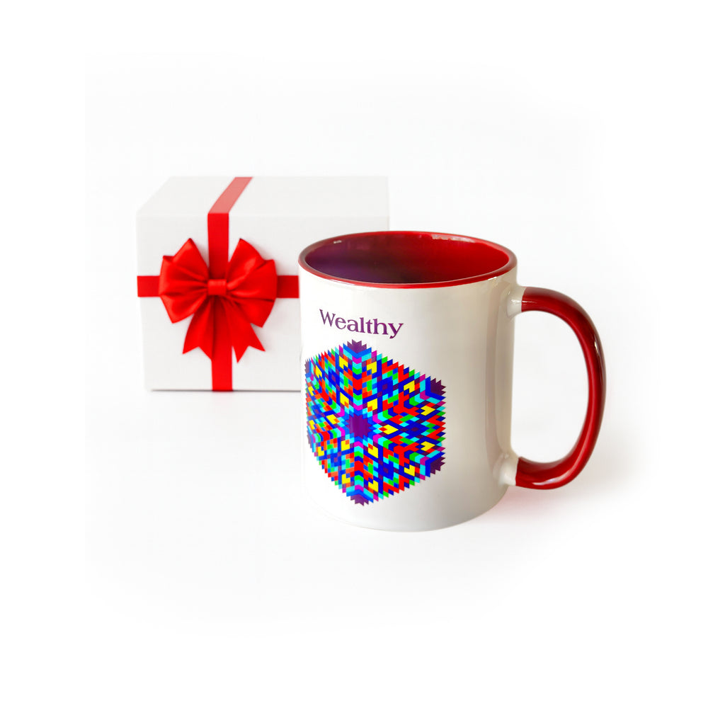 “Wealthy” Fibonacci Mandala Mug - Align With the Frequency of Prosperity