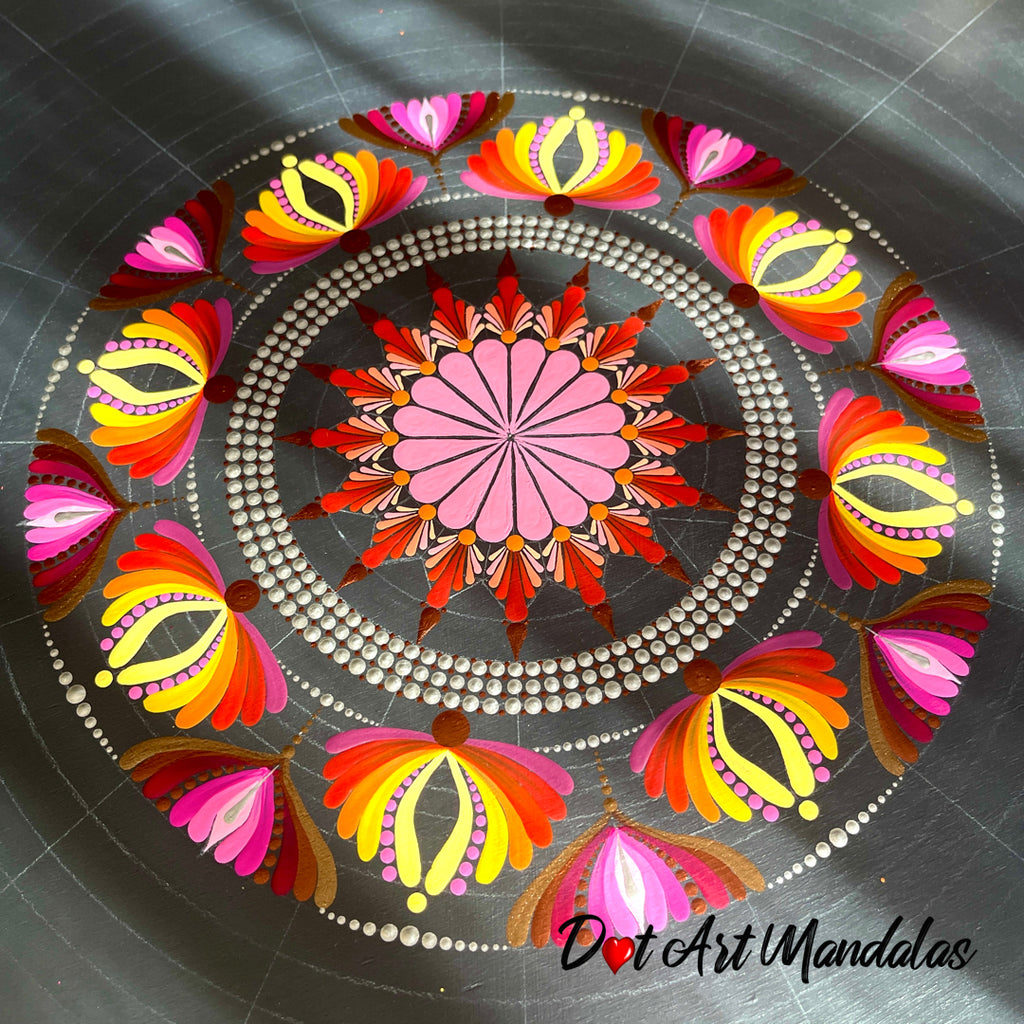 Flaming Hot Flower of Life: A Mandala of Passion 20" Wall Decor