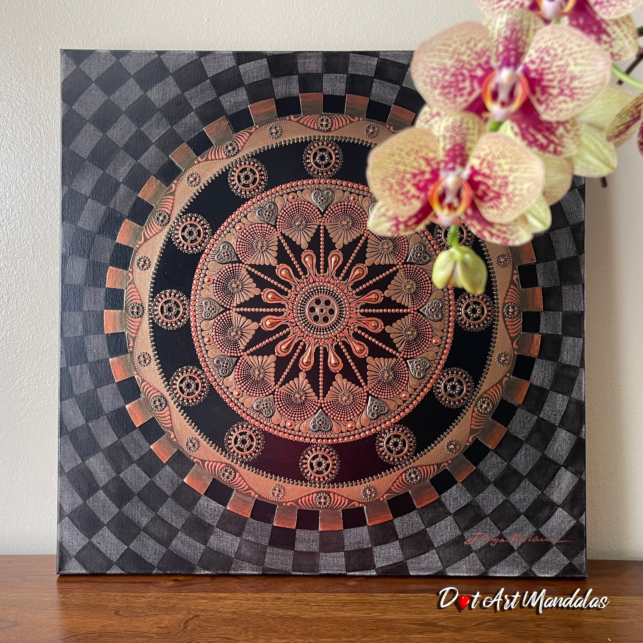Timelessness with the Steampunk Mandala Canvas | Dot Art Mandalas